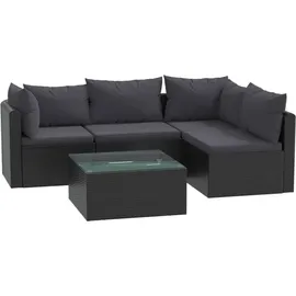 vidaXL Garten-Lounge-Set 5-tlg. schwarz