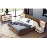 Xlmoebel Schlafzimmer-Set Edles Schlafzimmer-Ensemble in Nussbaum mit Bett und Nachttischen, (4-tlg., Bett / 2x Nachttische / Кommode), Hergestellt in Europa braun