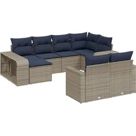 vidaXL Garten-Lounge-Set 10-tlg. grau