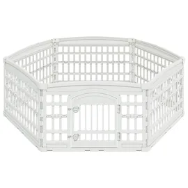 vidaXL 6-Panel-Hundespielplatz 177,5 x 154,5 x 58 cm Kunststoff Weiß 179 151