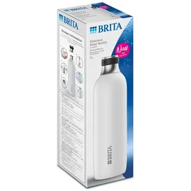 Brita sodaTRIO Edelstahlflasche, groß/weiß Sprudlerflaschen
