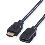 Value HDMI-Verlängerungskabel HDMI Typ A Stecker HDMI Typ A Buchse 150 cm Schwarz
