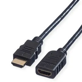 Value HDMI-Verlängerungskabel HDMI Typ A Stecker HDMI Typ A Buchse 150 cm Schwarz