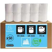 Exacompta 44819 Quittungsrolle, 80 mm x 70 m, D: 12 mm 3130632448196 Exacompta 50 Stück