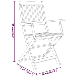 vidaXL Garten-Essgruppe 5-tlg. braun klappbar