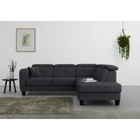 sit&more Ecksofa »Belluci L-Form«, inklusive Federkern, wahlweise mit Bettfunktion und Bettkasten, blau