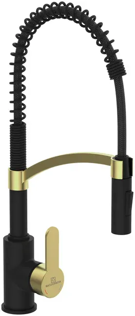 Naber 5021331 Ventari, Spültischarmatur schwarz-brushed-gold Hochdruck Ventari,