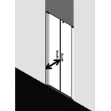 Kermi Pega Pendeltür PEPTD12020VUK 120x200cm, silber hochglanz ESG SR Opaco, auf Duschwanne