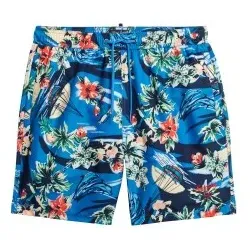 Superdry für Herren. M3010232A Recycelter Hawaii-Schwimmanzug blau (XL), Strandbekleidung, Recyceltes Polyester, Nachhaltig