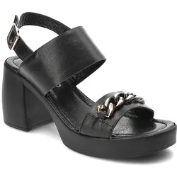 Schwarze Sandalen Chebello Modische Lederschuhe, 39