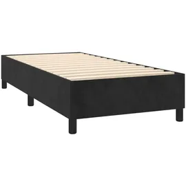 vidaXL Boxspringbett mit Matratze & LED Schwarz 100x200 cm Samt