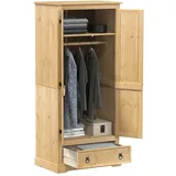 ZEYUAN Kleiderschrank Corona 76x50x170 cm Massivholz Kiefer, Schlafzimmerschrank, Kleiderschränke, Garderobenschrank, Ordnungssystem Kleiderschrank, Haushaltsschrank - 4002768