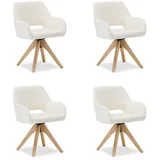 Homestyle4u Esszimmerstuhl Teddystoff beige 4er Set