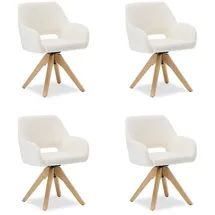 Homestyle4u Esszimmerstuhl Teddystoff beige 4er Set