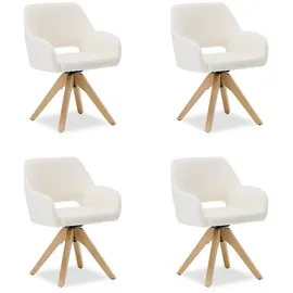 Homestyle4u Esszimmerstuhl Teddystoff beige 4er Set