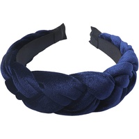 Leadthin Haarreifen, rutschfest, Kopfbedeckung, einfarbig, breit, erhöhter Samt, Styling-Werkzeug, Marineblau