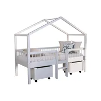58 aufm Kessel Hausbett Keeley 90 x 200 cm Buche massiv lackiert weiß