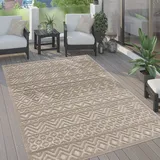 Paco Home Teppich »Livorno 673«, rechteckig, 14 mm Höhe, Uni-Farben, Scandi, Rauten Muster, Hoch-Tief Effekt, Outdoor geeignet beige