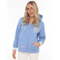 Zwilling Zwillingsherz Sweatjacke, mit Kapuze, Backprint, Detailprint vorne Zwillingsherz hellblau SM (S/M),