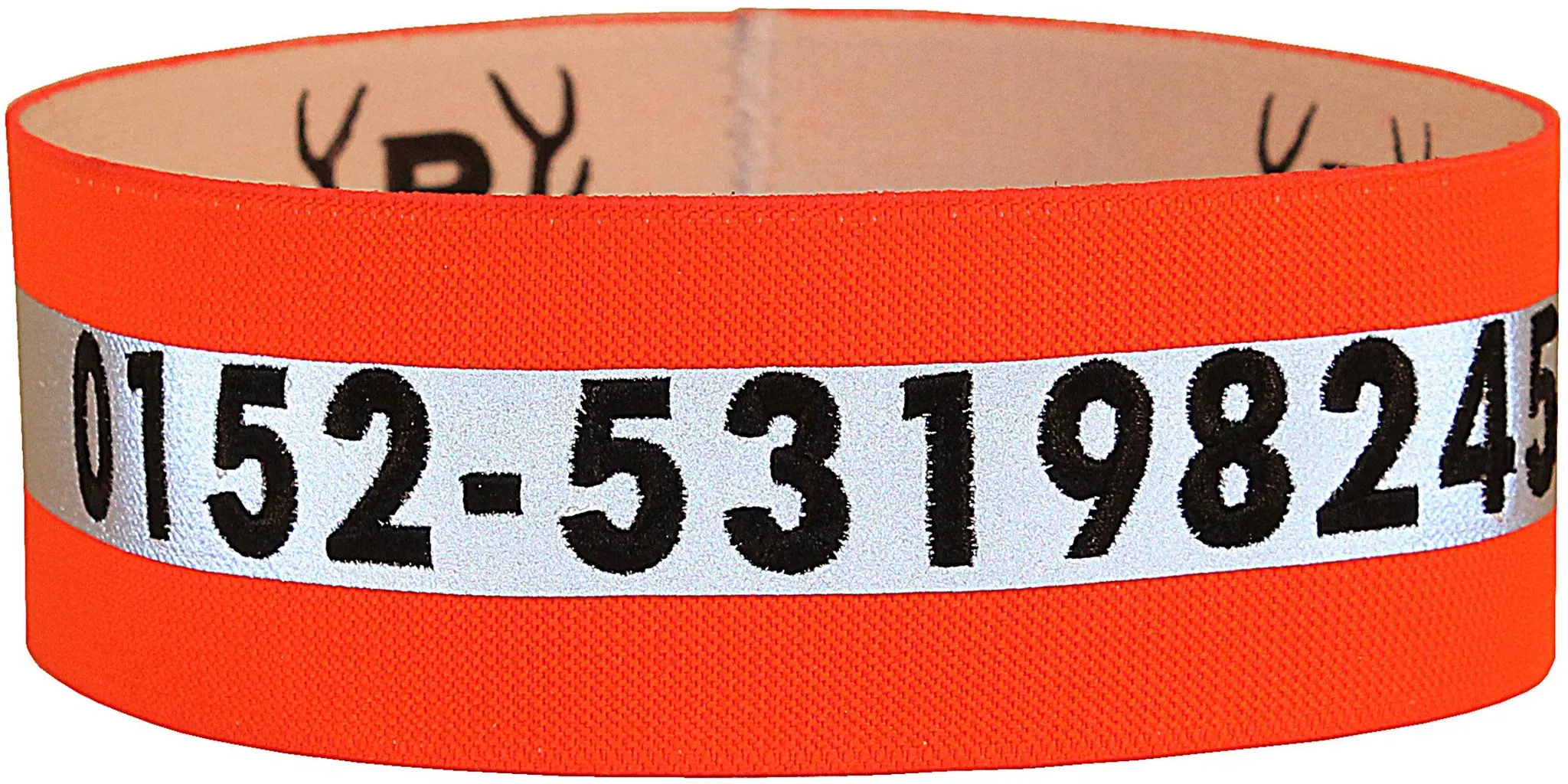Breite bestickte Signalhalsung, neonorange, 46 cm