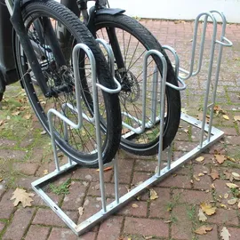 Trutzholm Fahrradständer für 6 Fahrräder höhenversetzt 210 x 75,5 cm Stahl feuerverzinkt grau