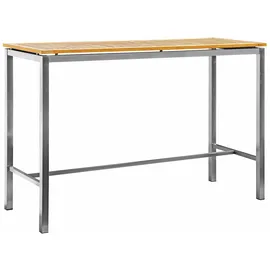 ASS Altenburger Edelstahl Teak Bartisch 160 x 60 cm Braun/Weiß