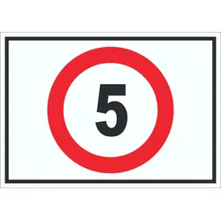 Tempo 5 km/h Geschwindigkeitsbegrenzung Aufkleber Symbol A1 (594x841mm)