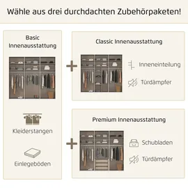 Rauch Schwebetürenschrank TARO 301 x 223 x 69 cm Grau