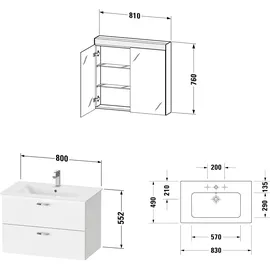 Duravit XBase 3-tlg. Graphit Matt