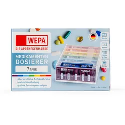 WEPA MEDIKAMENTENDOSIERER 7 Tage Wochenmagazin Regenbogen UV-Schutz+