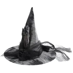 Hexenhut "Rose", schwarz/grau