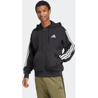 adidas 3 STREIFEN FL FZ HD", Herren Kapuzenjacke schwarz/weiß - M