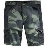 SCHEIBLER WORKWEAR Arbeitsshorts Camouflage mit Hammerschalufe und Oberschenkeltasche grün S