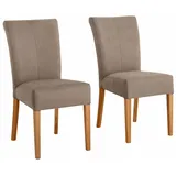 Esszimmerstuhl HOME AFFAIRE "Queen Polsterstuhl BESTSELLER", grau (taupe, eichefarben), B:46cm H:93cm T:64cm, Massivholz, Stühle, Esszimmerstuhl, verschiedene Bezüge, Gestell Massivholz