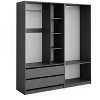 Vicco Kleiderschrank Elmo, Anthrazit 100 x 200 cm Set