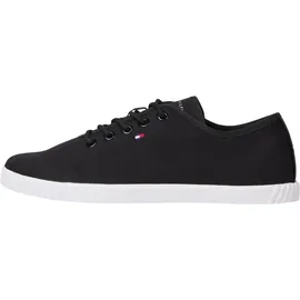 Tommy Hilfiger Damen Cupsole Sneaker Canvas Lace Up Elegant, Schwarz (Black), 36