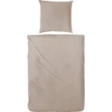 Primera Bettwäsche »Uni Luxus-Satin in Gr. 135x200, 155x220 oder 200x200 cm«, Bettwäsche aus Baumwolle, unifarbene Bettwäsche mit Reißverschluss grau