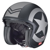 rueger-helmets Motorradhelm RC-590 Jethelm Custom Motorradhelm Chopper Chopper Motorrad Roller Helm ruegerRC-590 Black Star S schwarz S (55-56)