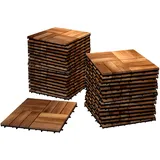 SAM Holzfliese 02, Akazienholz massiv + geölt, 88 Fliesen für 8 m2, 30x30 cm, Bodenbelag mit Drainage, Balkonfliesen/Terrassenfliesen/Klickfliesen
