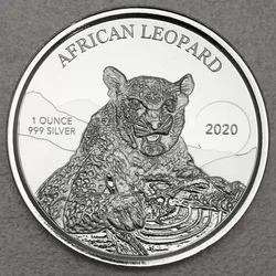 Silbermünze 1oz African Leopard 2020 (Ghana)