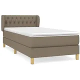 vidaXL Boxspringbett mit Matratze Taupe 100x200 cm Stoff