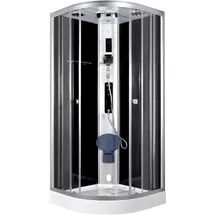Marwell Steamy Komplettdusche mit Fronteinstieg 90 x 215 cm schwarz Einscheibensicherheitsglas