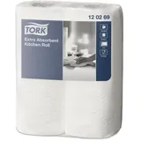 Tork 120269 extra-saugfähige Küchenrolle Premium 2-lagig | Karton (24 Rollen)