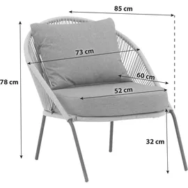 VCM Lindos Loungestuhl 2er Set 0 x 0 x 0 cm schwarz/grau