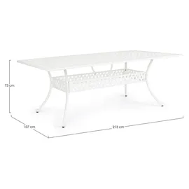 BIZZOTTO Ivrea Gartentisch 213 x 107 x 73 cm Weiß
