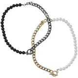 URBAN CLASSICS Half Pearl Exchangable Halskette 2 Einheiten Gold One Size