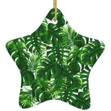 Monstera Deliciosa Bananenpalme, doppelseitig, Keramikhandwerk, Weihnachtsbaumschmuck, neues Zuhause, Weihnachtsdekoration für den Urlaub