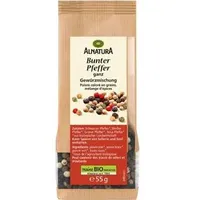 Alnatura Pfeffer Bunter Pfeffer, BIO, ganze Pfefferkörner, 55g