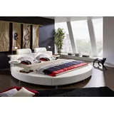 Sam Rundbett Doppelbett 180 x 200 cm 2 Leselampen Weiß Classico