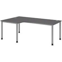 Bümö Schreibtisch Graphit, Nachbildung, L-Form, 200x74x120 cm, FSC Mix,